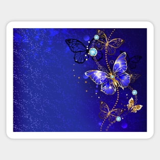 Blue Background with Sapphire Butterfly Sticker